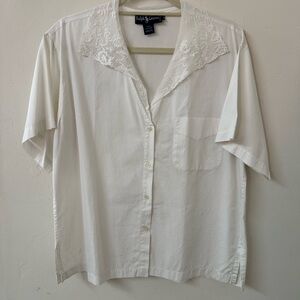 Ralph Lauren White Lace Collar Shirt